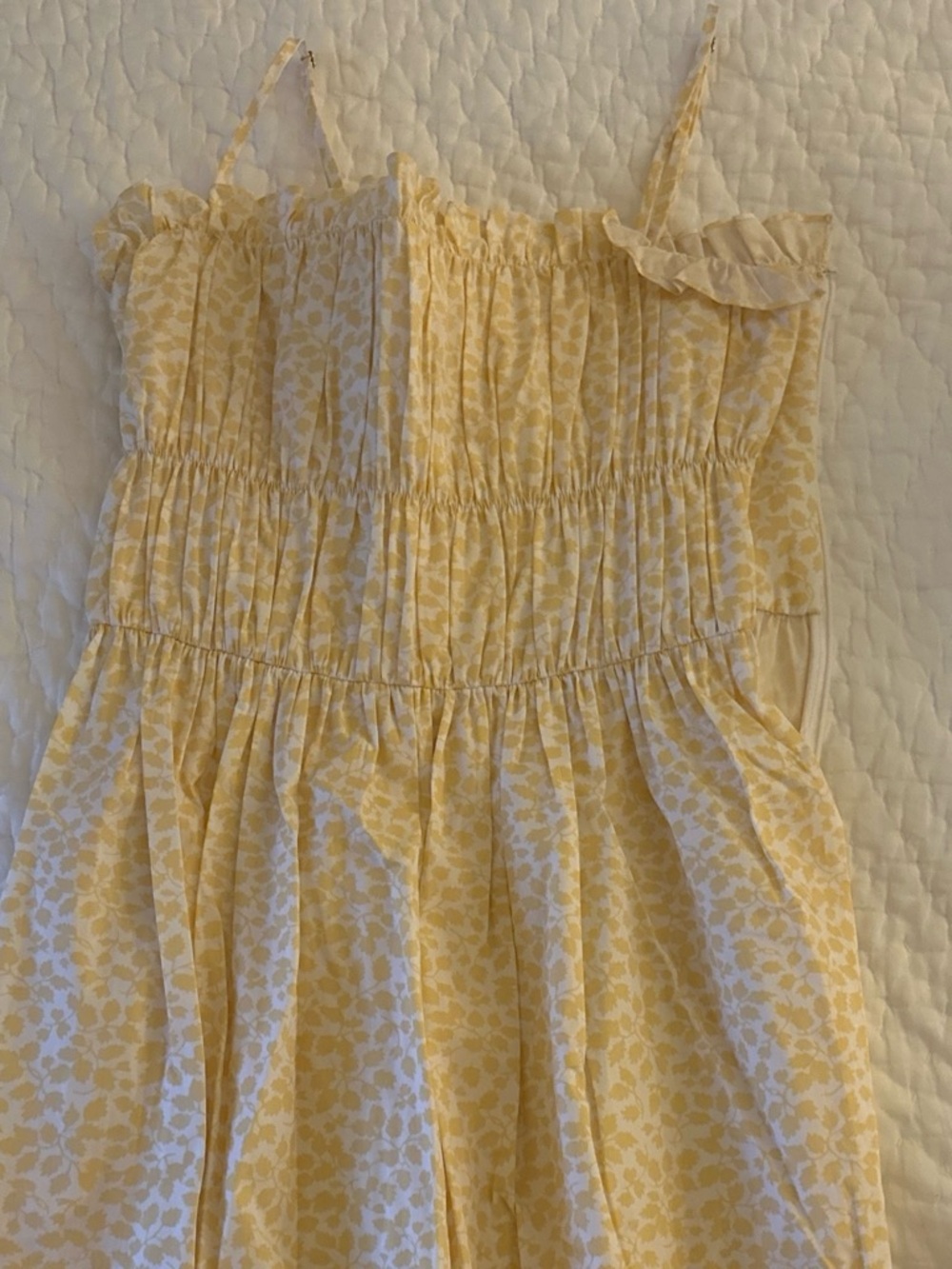 Coco Shop Yellow Floral Smocked Maxi size S